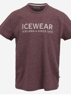 Icewear Iceland Logo Tee in Heathered Burgundy Sz XXXL